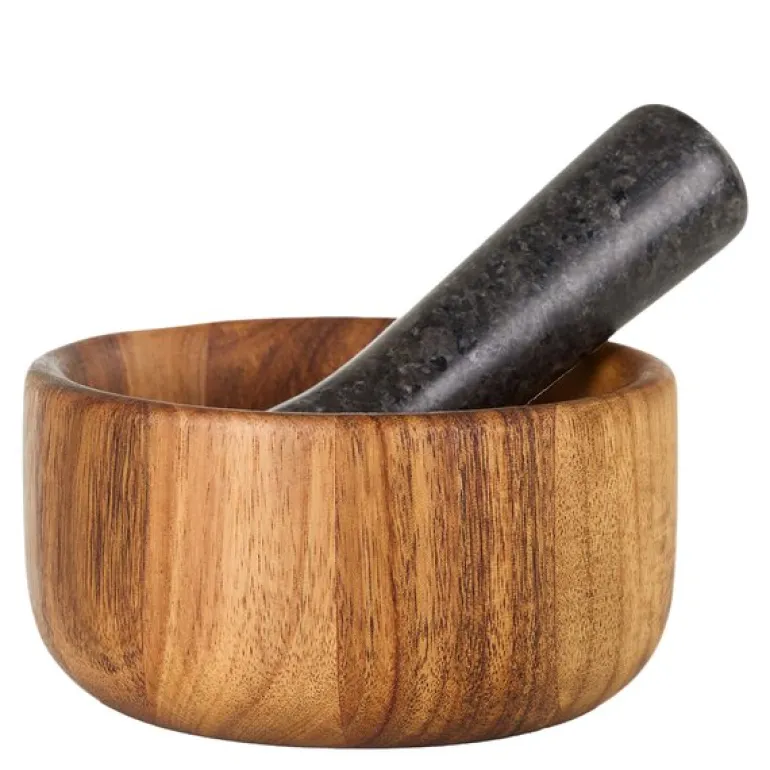 Taru morter 13 cm med pistill natur/granit