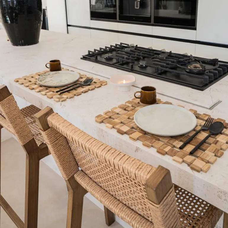 Teak dekkebrikke 45x33 cm natur