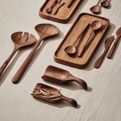 Teak scoop skje 18 cm