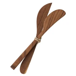 Teak smørkniv sett 2 deler 18 cm