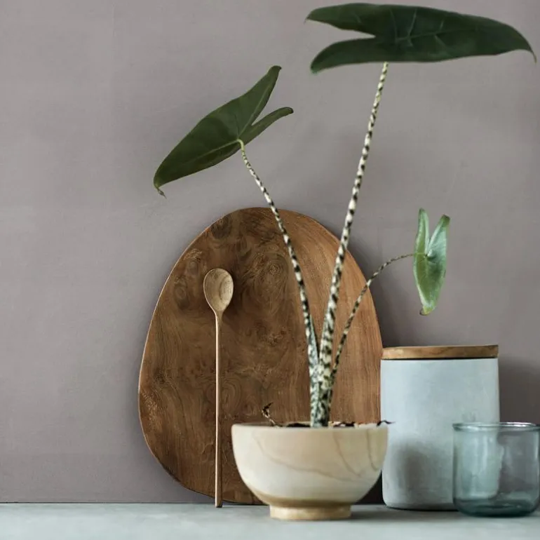 Teakroot tallerken 33x26 cm brun