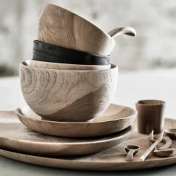 Teakroot tallerken 33x26 cm brun