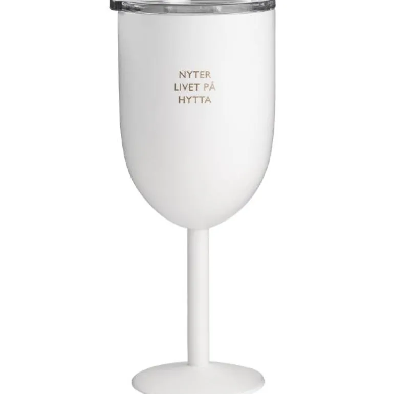 Termo vinglass nyter livet på hytta 40 cl hvit