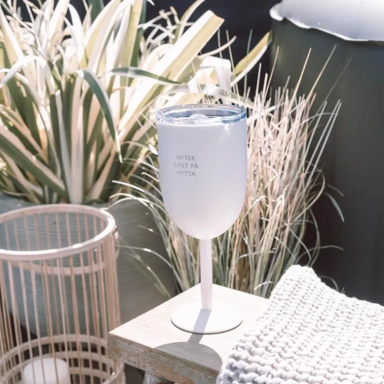 Termo vinglass nyter livet på hytta 40 cl hvit