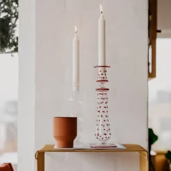 The dots lysestake 26 cm klar/rød