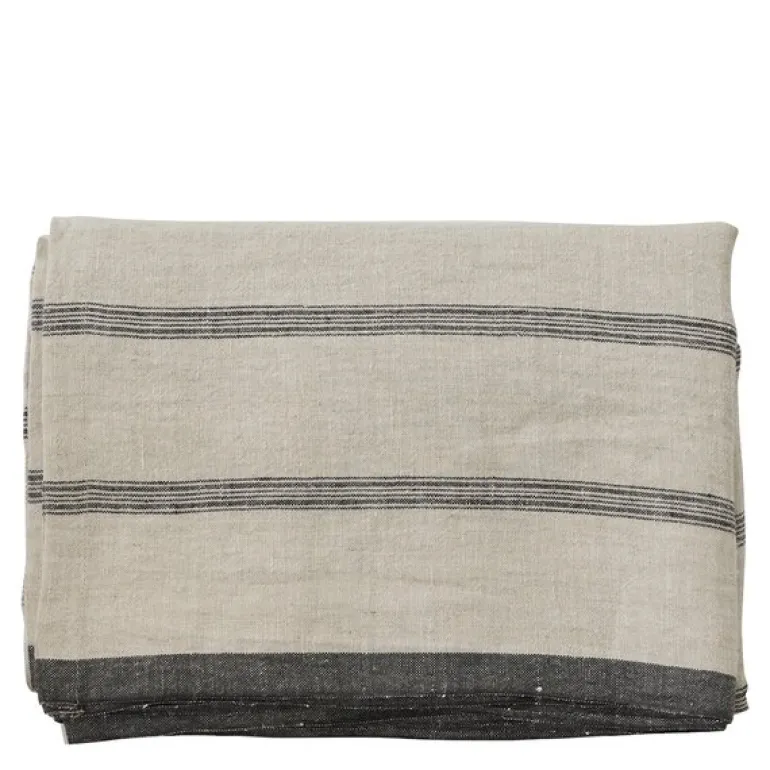 Thea duk 145x330 beige/denim stripe