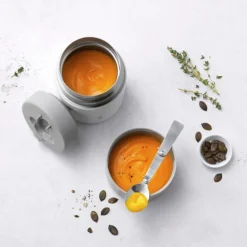 Thermo mattermos m/skje 70 cl sølv/hvit