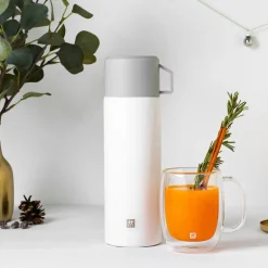 Thermo termos 1L sølv/hvit