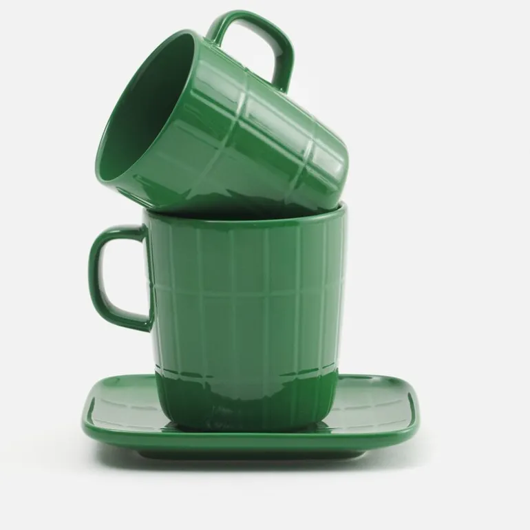 Tiiliskivi asjett 15x12 cm mørk grønn