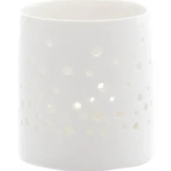 T-lysholder dots 7,5x6,5 cm hvit