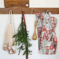 Tomtebyn håndkle 35x50 cm rød