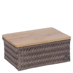 Top Fit Medium høy oppbevaringskurv m/lokk 24x18x11 cm taupe