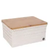 Top Fit stor oppbevaringskurv m/lokk 31x23x15 cm champagne