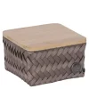 Top Fit Tiny oppbevaringskurv m/lokk 13x13x8 cm taupe