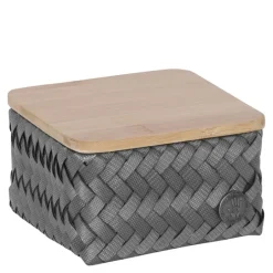 Top Fit Tiny oppbevaringskurv m/lokk 13x13x8 cm dark grey