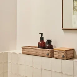 Top Fit Tiny oppbevaringskurv m/lokk 13x13x8 cm caffè latte