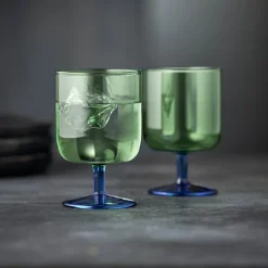 Torino vinglass 30 cl 2 stk grønn/blå