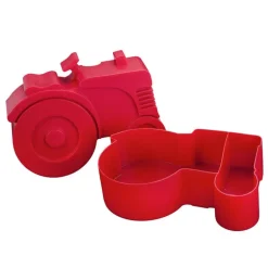 Traktor matboks i plast rød