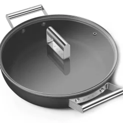 Traktørpanne m/lokk 28 cm 3,7L svart