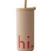 Travel kopp med sugerør Hi 50 cl beige