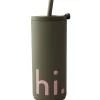 Travel kopp med sugerør Hi 50 cl olivengrønn