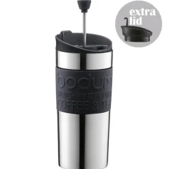 Travel mug termokopp m/ekstra lokk svart