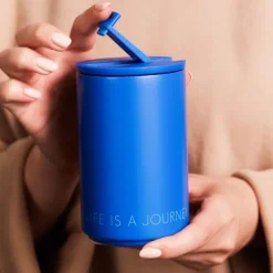 Travel termokopp Life is a journey 35 cl koboltblå