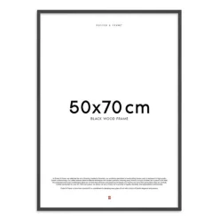 Treramme 50x70 cm svart