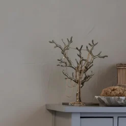 Tressa smykkeholder 33 cm lys gull