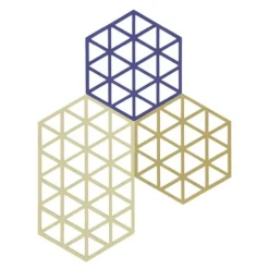 Triangles bordskåner 3 stk 24 cm khaki/warm sand/indigo