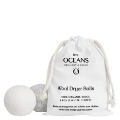 Tørkeballer ull 4 stk hvit/grå