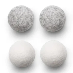 Tørkeballer ull 4 stk hvit/grå