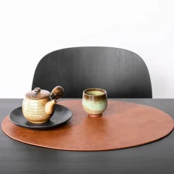 Troja dekkebrikke 45x33 cm oval karamell