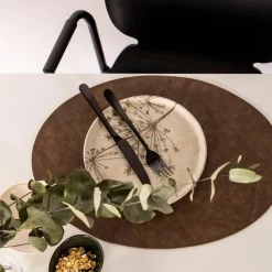 Troja dekkebrikke 45x33 cm oval kaffe