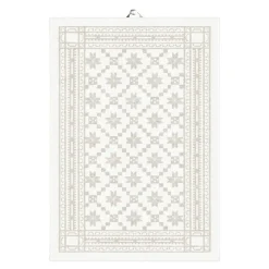 Åttebladrose håndkle 35x50 cm beige