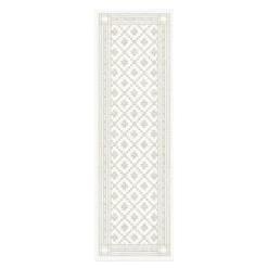 Åttebladrose løper 35x110 cm beige