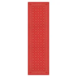 Åttebladrose løper 35x110 cm rød