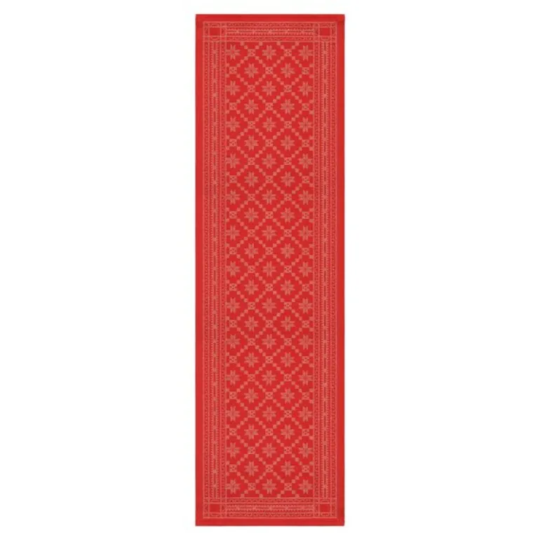 Åttebladrose løper 35x110 cm rød