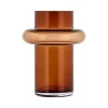 Tube vase 20 cm amber glass