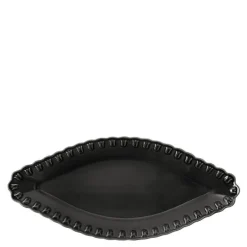 Tulipa oval tallerken 20x45 cm almost black
