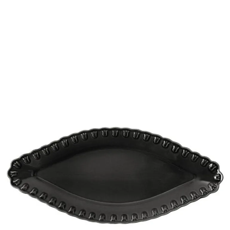 Tulipa oval tallerken 20x45 cm almost black