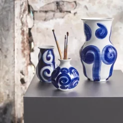 Tulle vase 13 cm blå