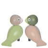 Turtelduer 9,5x9x5 cm lys grønn/rosa