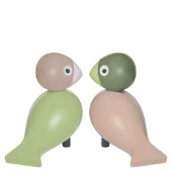 Turtelduer 9,5x9x5 cm lys grønn/rosa