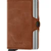 Twinwallet lommebok m/kortholder cognac