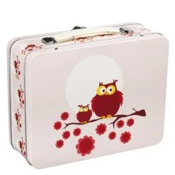 Ugle koffertboks 19x16 cm rosa