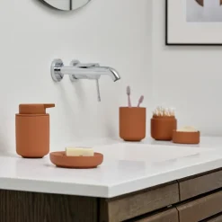 Ume krukke med lokk 8 cm terracotta