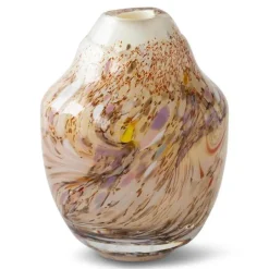 Unik skulptur kunstglass L 17 cm brun multi