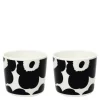 Unikko kopp uten hank 20 cl 2 stk svart/hvit