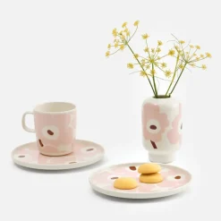 Unikko krus 40 cl hvit/rosa/chestnut